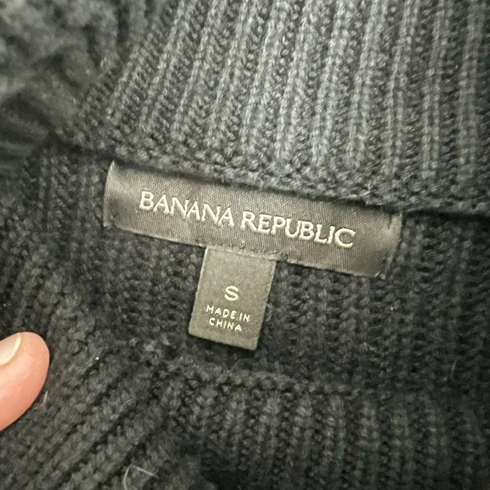 💕 Banana Republic Turtleneck‎ Sweater Cotton Black Size S